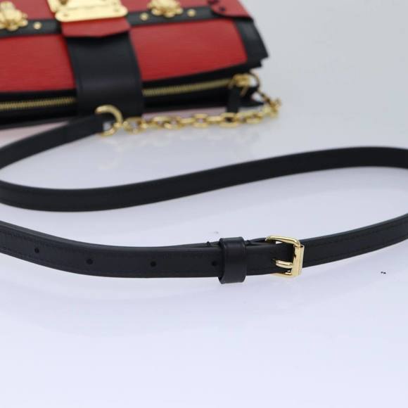 LOUIS VUITTON Epi Trunk Clutch Shoulder Bag Red Black M51697 LV Auth ar12517A - Picture 7 of 16